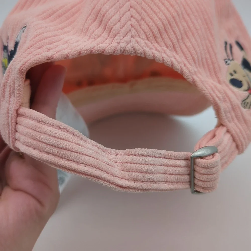 Disney Critters Corduroy Hat Cap Strapback Pink Peach Adjustable Tod Thumper